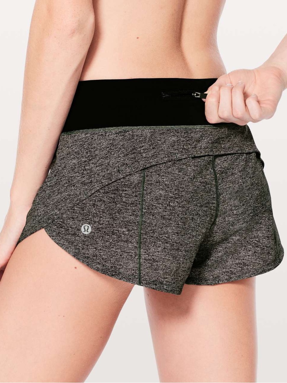 Lululemon Speed UpSwiftly Heathered Running Shorts in Charcoal/Black 4